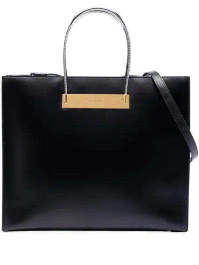 Pre-owned Balenciaga 2015 Small Leather Cable Shopper Tote Satchel In Black