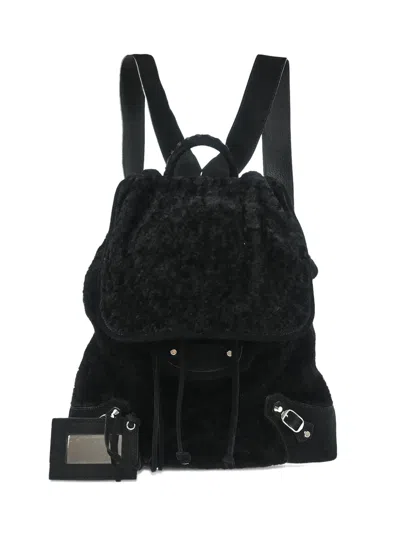 Pre-owned Balenciaga 2015 Traveller Suede Backpack In Black