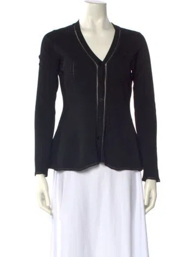 Pre-owned Balenciaga 2015 V-neck Sweater In Black
