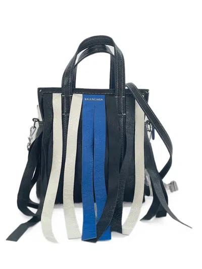 Pre-owned Balenciaga 2016 Bazaar Fringe Handbag In Black