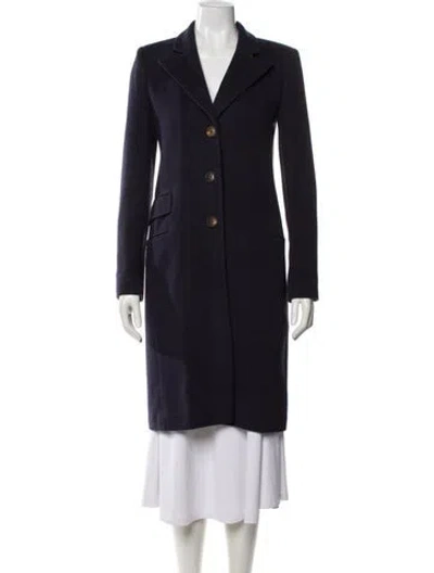 Pre-owned Balenciaga 2016 Cashmere Coat In Blue