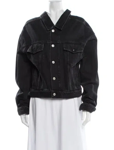 Pre-owned Balenciaga 2016 Denim Jacket In Black