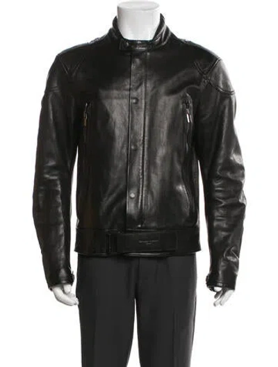 Pre-owned Balenciaga 2016 Goat Leather Moto Jacket In Black