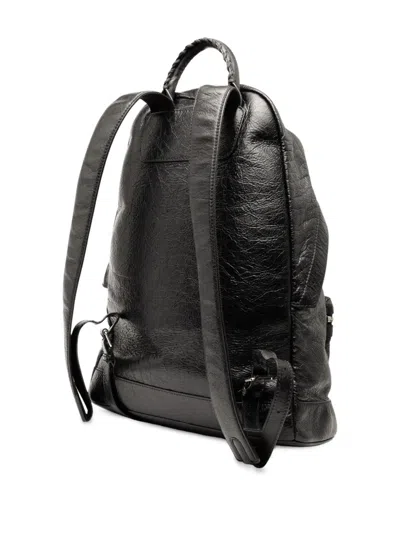 Pre-owned Balenciaga 2016 Lambskin Motocross Classic Backpack In Black