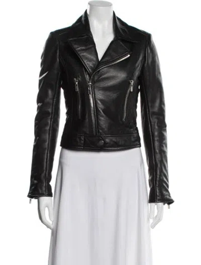 Pre-owned Balenciaga 2016 Leather Biker Jacket In Black