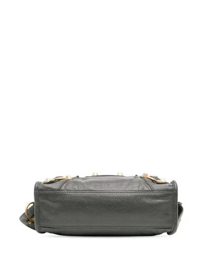 Pre-owned Balenciaga 2016 Mini Giant 12 Lambskin Classic City Satchel In Gray