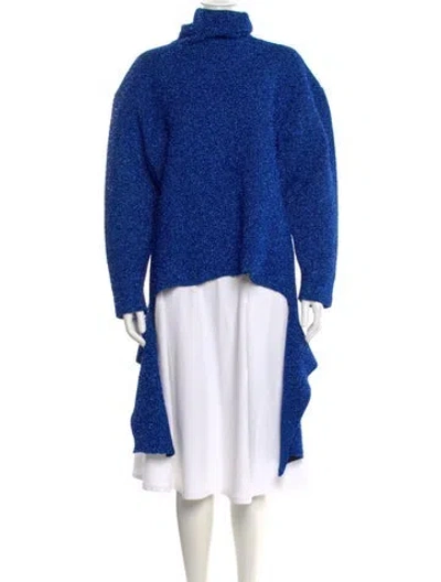 Pre-owned Balenciaga 2016 Mock Neck Sweater In Blue
