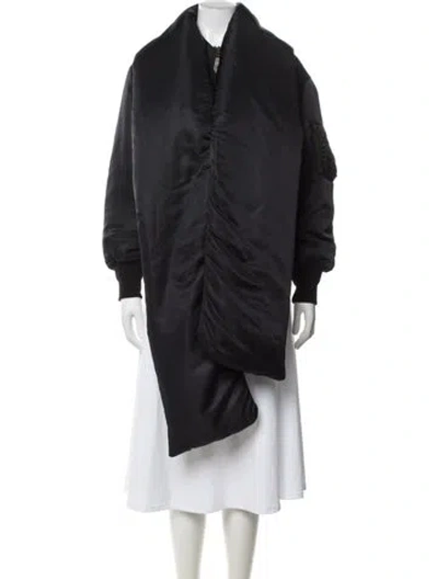 Pre-owned Balenciaga 2016 Nylon Bomber Jacket In Black