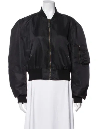 Pre-owned Balenciaga 2016 Nylon Bomber Jacket In Grey