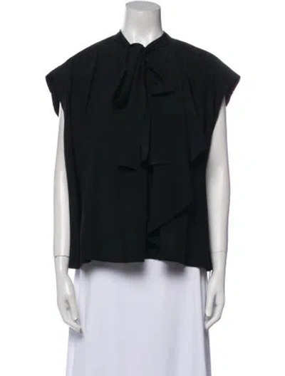 Pre-owned Balenciaga 2016 Silk Blouse In Black