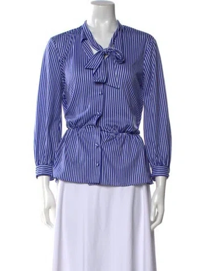 Pre-owned Balenciaga 2016 Striped Blouse In Multi
