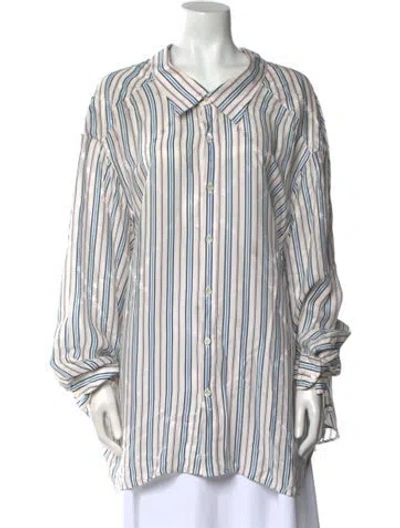 Pre-owned Balenciaga 2016 Striped Tunic In White