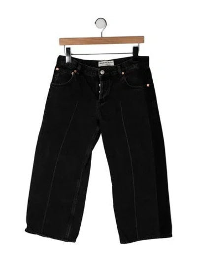 Pre-owned Balenciaga 2016 Wide Leg Jeans In Black
