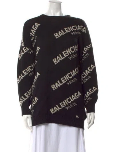Pre-owned Balenciaga 2017 All Over Sweater In Black