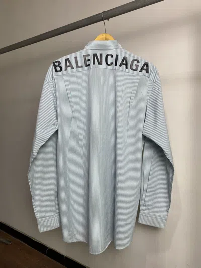 Pre-owned Balenciaga 2017  Archetype Striped Textured Oversize Shirt