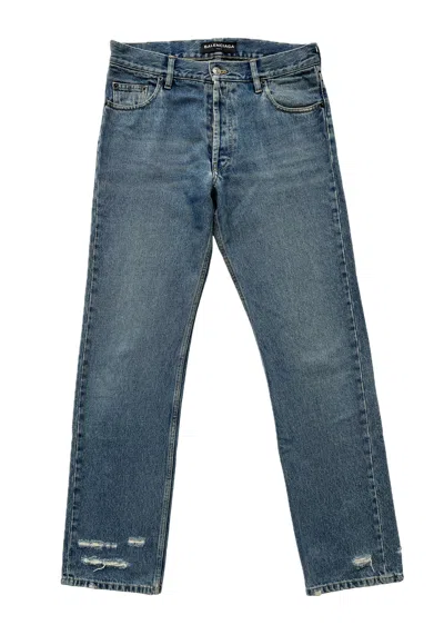 Pre-owned Balenciaga 2017  Demna Distressed Denim Jeans