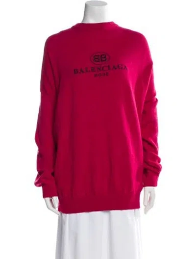 Pre-owned Balenciaga 2017 Bb Logo Sweater In Red