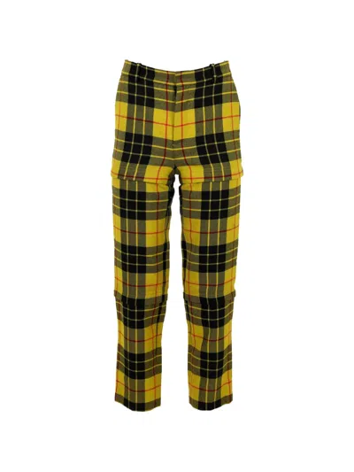 Pre-owned Balenciaga 2017 Check-pattern Trousers In Yellow