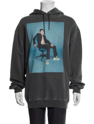 Pre-owned Balenciaga 2017 Graphic Print Hoodie In Gray