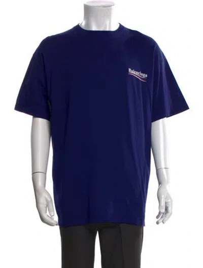 Pre-owned Balenciaga 2017 Graphic Print T-shirt In Blue