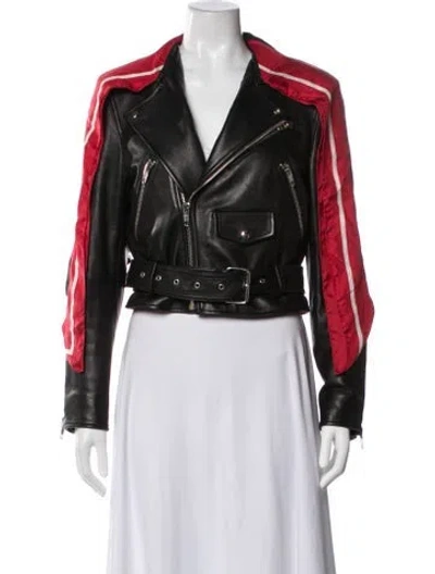 Pre-owned Balenciaga 2017 Lamb Leather Biker Jacket In Black