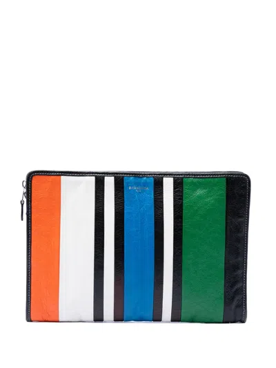 Pre-owned Balenciaga 2017 Lambskin Bazar Clutch Bag In Black
