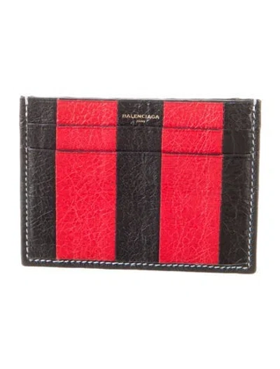 Pre-owned Balenciaga 2017 Leather Card Holder In Red