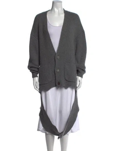 Pre-owned Balenciaga 2017 Open Front Sweater In Grey