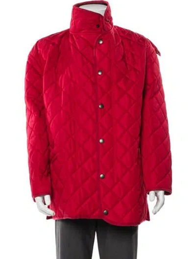 Pre-owned Balenciaga 2017 Signature Logo Puffer Coat In Red