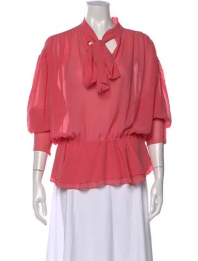Pre-owned Balenciaga 2017 Silk Blouse In Pink