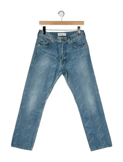 Pre-owned Balenciaga 2017 Straight Leg Jeans In Blue