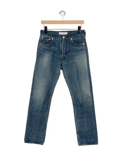 Pre-owned Balenciaga 2017 Straight Leg Jeans In Blue