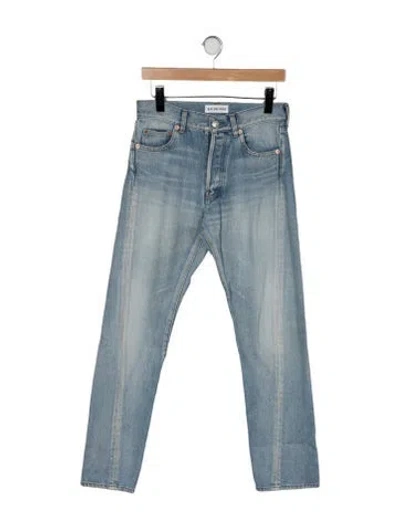 Pre-owned Balenciaga 2017 Straight Leg Jeans In Blue