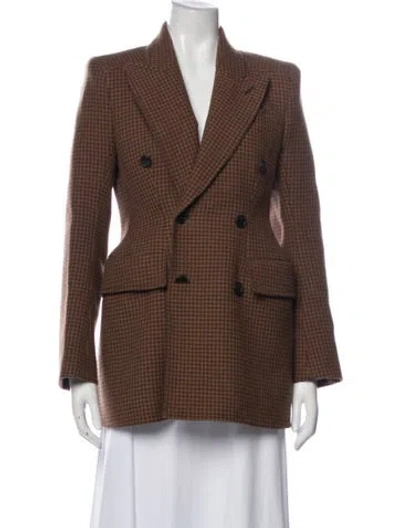 Pre-owned Balenciaga 2017 Virgin Wool Blazer In Brown