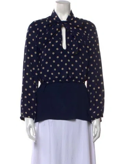 Pre-owned Balenciaga 2017-2018 Silk Blouse In Blue