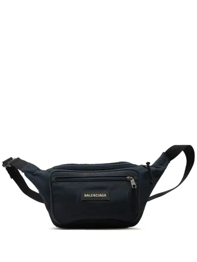 Pre-owned Balenciaga 2017-2026 Nylon Explorer Belt Bag In Blue