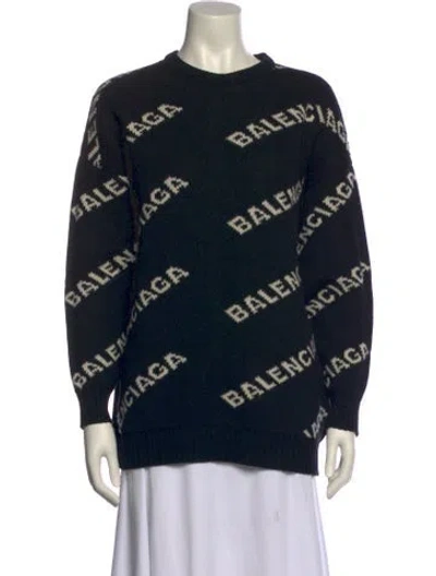 Pre-owned Balenciaga 2018 All Over Sweater In Black