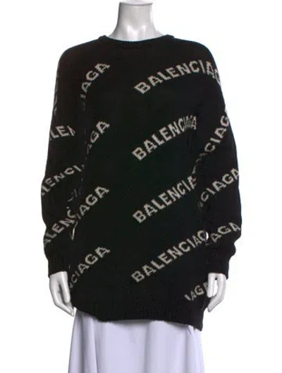 Pre-owned Balenciaga 2018 'all Over' Sweater In Black
