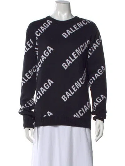 Pre-owned Balenciaga 2018 All Over Sweater In Black