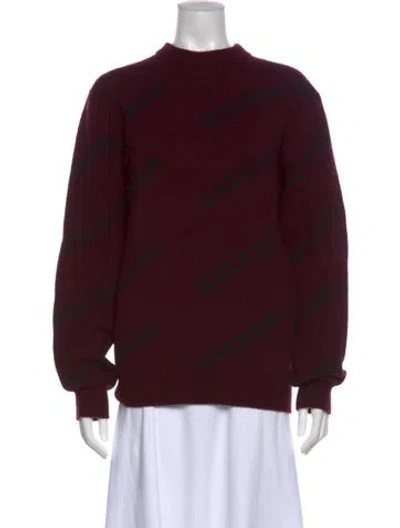 Pre-owned Balenciaga 2018 All Over Sweater In Burgundy