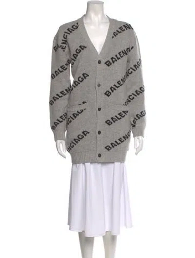 Pre-owned Balenciaga 2018 All Over Sweater In Gray
