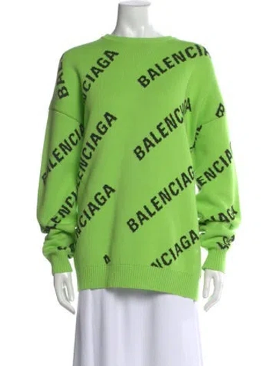 Pre-owned Balenciaga 2018 'all Over' Sweater In Green