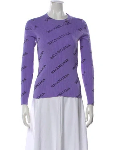 Pre-owned Balenciaga 2018 'all Over' Sweater In Purple