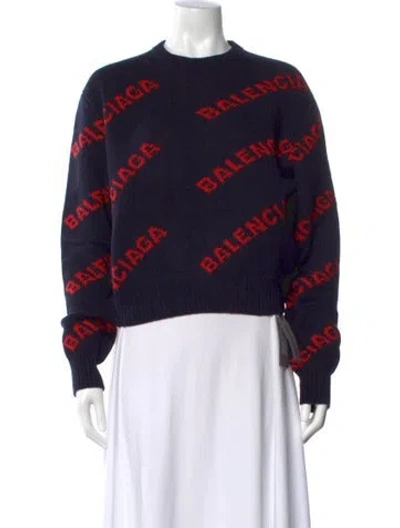 Pre-owned Balenciaga 2018 All Over Sweater W/ Tags In Blue