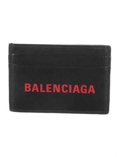 Pre-owned Balenciaga 2018 Calfskin Card Holder In Black