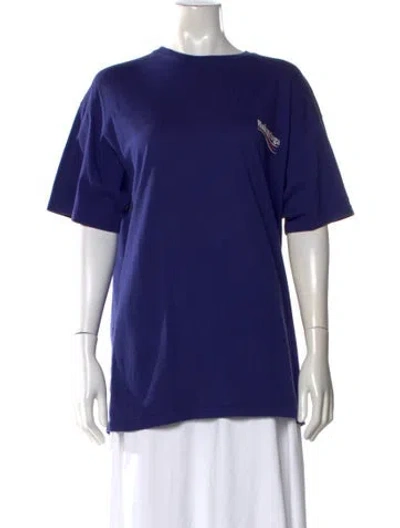 Pre-owned Balenciaga 2018 Campaign Logo T-shirt In Blue