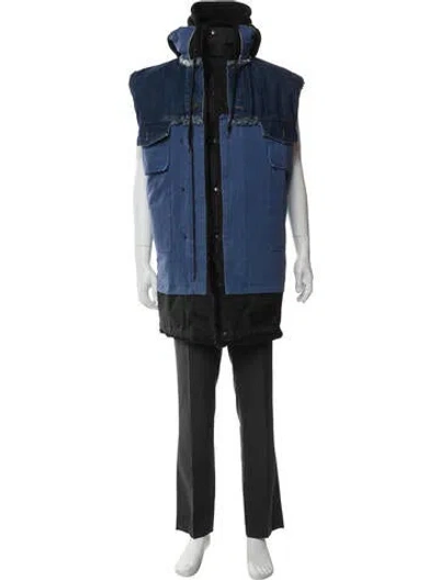 Pre-owned Balenciaga 2018 Colorblock Pattern Parka In Blue