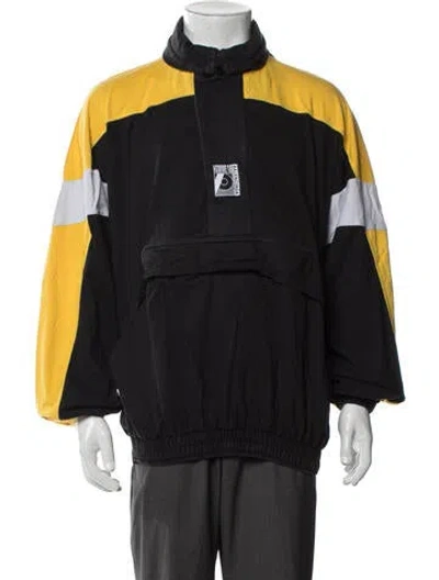Pre-owned Balenciaga 2018 Colorblock Pattern Windbreaker In Black