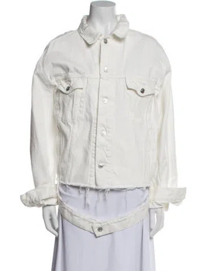 Pre-owned Balenciaga 2018 Denim Jacket In White