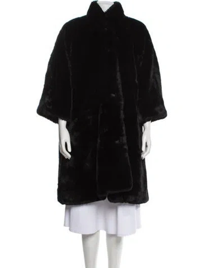 Pre-owned Balenciaga 2018 Faux Fur Faux Fur Coat In Black